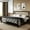 Black, variant on Sifurni Queen Size Metal Platform Bed Frame with Modern & Vintage Headboard and Footboard, Brown