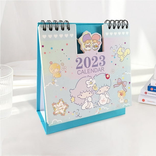 Calendario de escritorio de dibujos animados creativos de Hello Kitty para niños, lindo Calendario de melodía de anime, Bloc de notas de escritorio para niños, suministros escolares de oficina, 2023