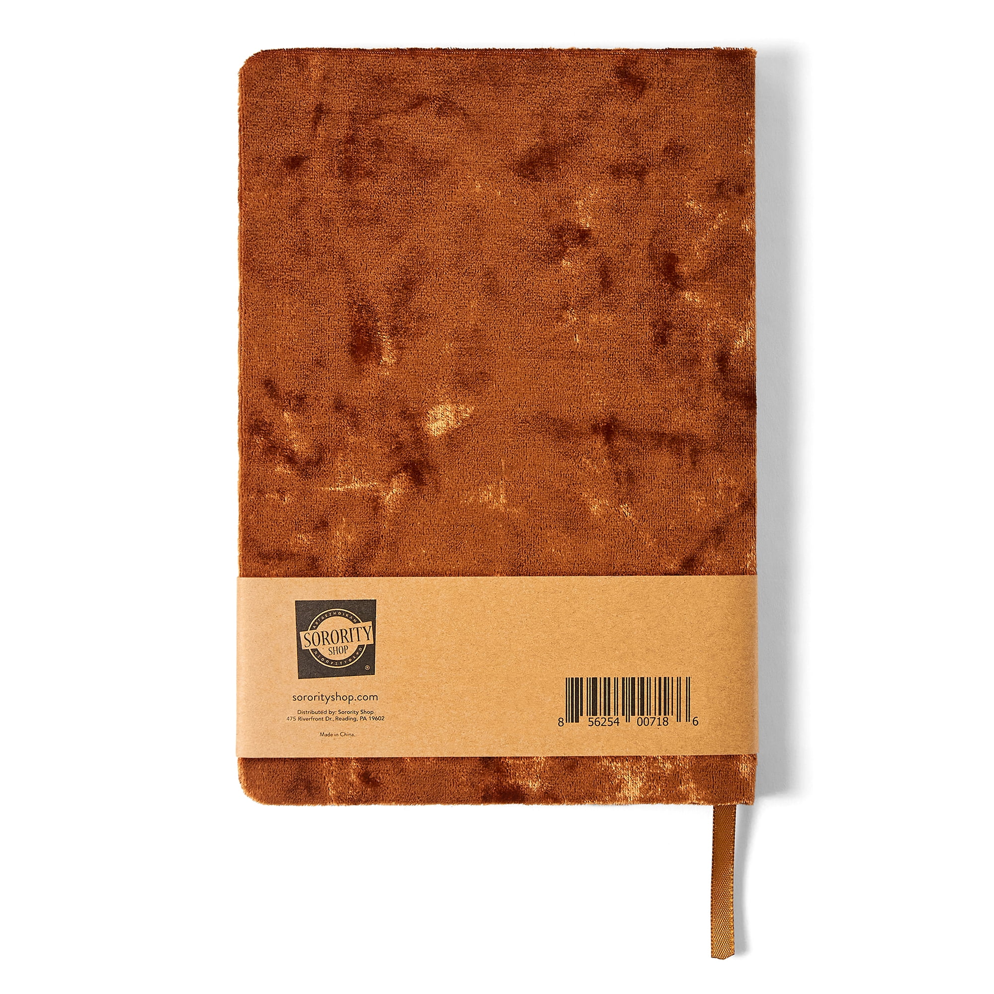Sorority Shop Phi Sigma Sigma Notebook - PSS Velvet Notebook, With Velvet Cover, Gold Foil Imprint, Satin Ribbon, 216 Lined Pages, Glued Binding - Sorority Journal