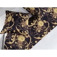 thumbnail image 2 of Contemporary Bed Runner Set, Abstract Round Shapes Circular Motifs Grunge Bohemian Pattern, Decorative Bedding Scarf & 2 Pillow Shams for Hotels Homes, Queen, Dark Purple Pale Mustard, by Ambesonne, 2 of 3
