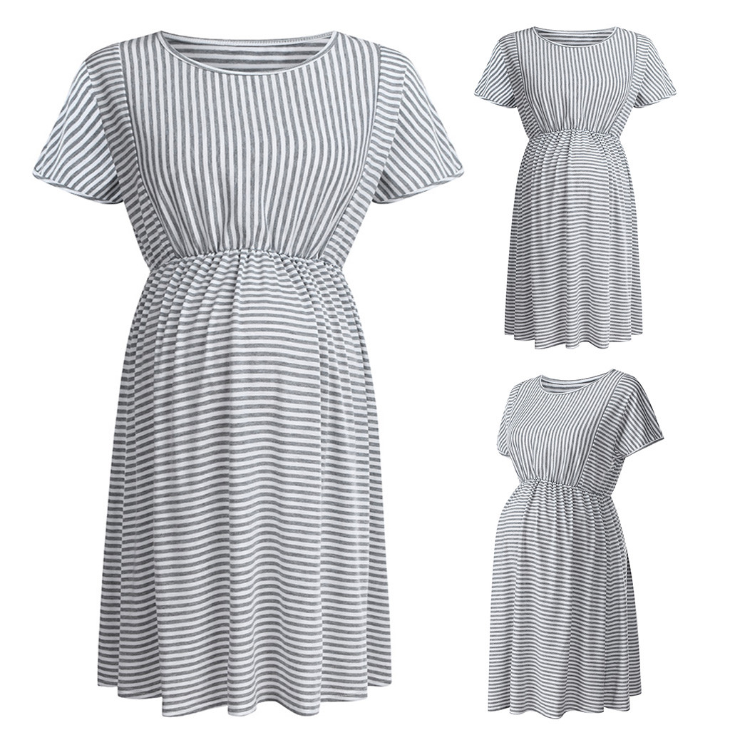 Maternity Dress Summer Women Short Sleeve Pregnancy Maternity Dress