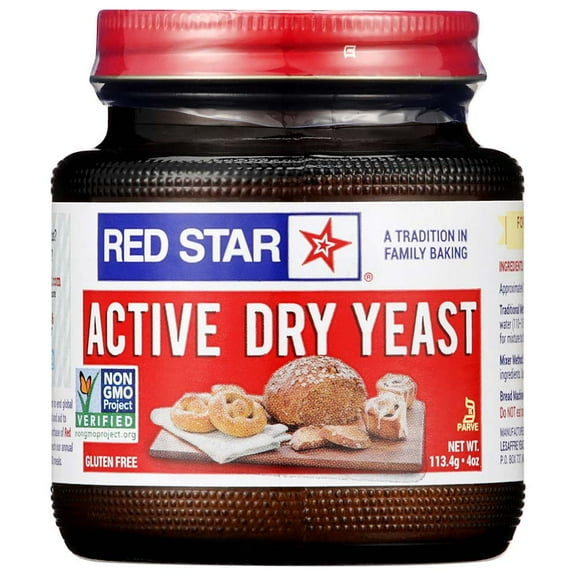 Red Star Active Dry Yeast, 4 oz (113.4 g) Multi-Use Jar, Baking and Breadmaking Essential