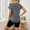 thumbnail image 6 of ABATAB Womens Short Sleeve Shirts V Neck Workout Top Gym Athletic Yoga T-Shirt Stretch Comfy Casual Lightweight Clothes, 6 of 7