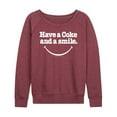 thumbnail image 3 of Coca-Cola - Coke And A Smile Mouth - Women's French Terry Long Sleeve Shirt, 3 of 5