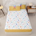thumbnail image 4 of Catabedysis Colorful Sprinkles Alphabet I Zipper Full Size Comforter Sets with Fitted Sheet and 2 Pillowcases For Boys,Ice Cream Print Zipper Bedding Set,Colorful Stars Reversible,4-Piece, 4 of 7