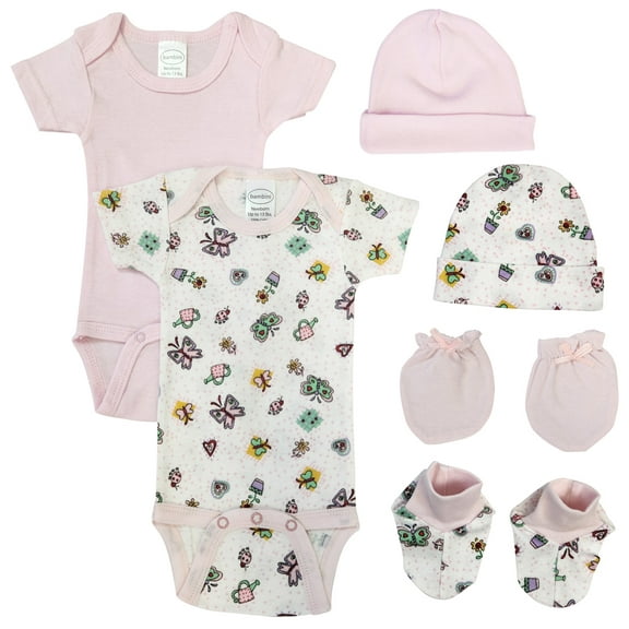 Newborn Baby Girl 6 Pc Layette Sets