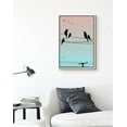 thumbnail image 2 of PixonSign Framed Canvas Print Wall Art Blue and Orange Sky with Birds Animals Wildlife Illustrations Modern Art Minimalist Scenic Fun Multicolor Ultra for Living Room, Bedroom, Office - 24"x36" White, 2 of 5