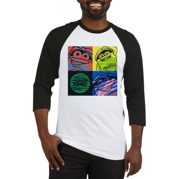 CafePress - Play Doh Characters Baseball Jersey - Cotton Baseball Jersey, 3/4 Raglan Sleeve Shirt