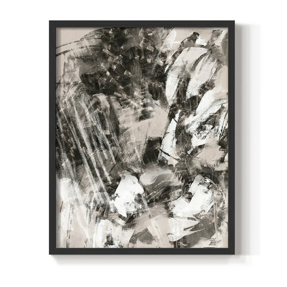 Blush Blackboard I Framed Print in Black Solid Wood Framed Print No Nail Hanging