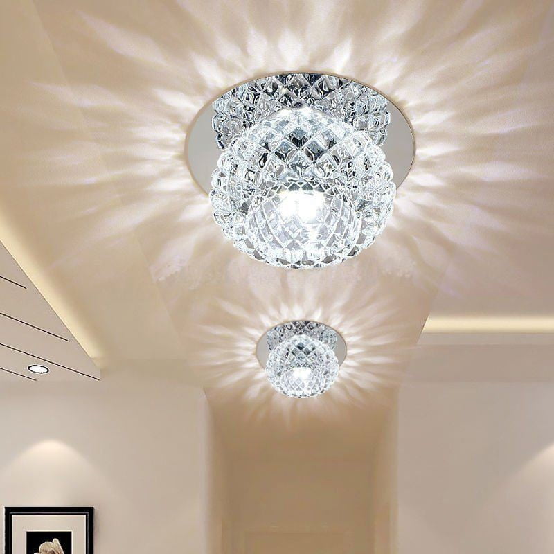 Modern Crystal Chandelier Flush Mount LED Ceiling Light Fixture Pendant/Lamp 3W