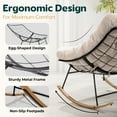 thumbnail image 2 of Patio Rocking Chair Outdoor and Indoor, Modern Metal Lounge Rocker with Thick 7'' Cushion, 400lbs Capacity, Ergonomic Design, Easy Assembly, Beige Cushion - Wood Texture Rocker, 2 of 6