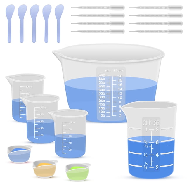 Juego de vasos de silicona para mezclar resina SWIGRANCE 600 ml 250 ml 100 ml