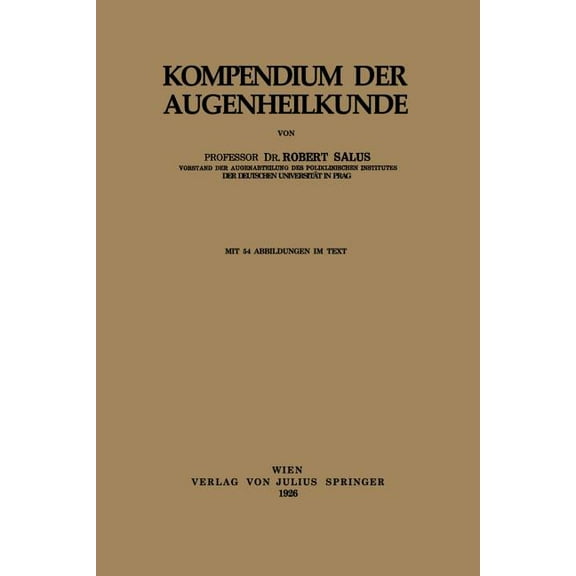 Kompendium Der Augenheilkunde, (Paperback)