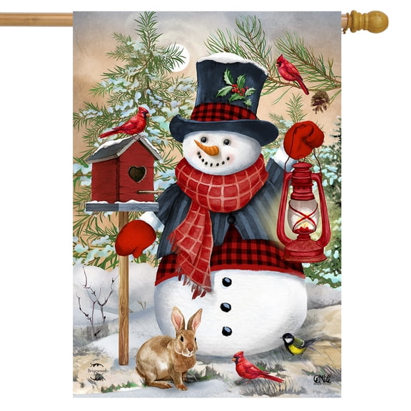 Briarwood Lane Snowman And Friends Winter House Flag