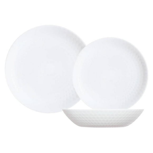 Vajilla Luminarc Vidrio Templado Redonda 12 Piezas Blanco