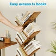 thumbnail image 6 of Casacomoda 6-Tier Tree Bookshelf for Corner & Small Space — Narrow Steel & Wood Bookcase, Tall Floor Standing Book Organizer Shelf with Storage Cabinet, Home Decor for Living Room, Bedroom, Vintage, 6 of 7