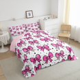 thumbnail image 4 of Erosebridal Princess Bowknot Bedding Full Comforter Set, Pink Ribbon Down Comforter, Cartoon Theme Decor, Ultra Soft 3pcs, 4 of 8