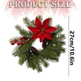 thumbnail image 4 of 2-Pack 10.6-Inch Mini Christmas Window Wreaths with Red Berries and Pine Cones, Artificial Norfolk Pine Holiday Decor for Windows, Cabinet Doors, Bedroom, Wall and Apartment, 4 of 4