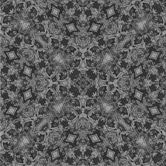 Ahgly Company Indoor Square Patterned Dark Gray Black Area Rugs, 8' Square