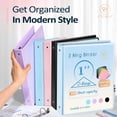thumbnail image 6 of CTCMSP 3 Ring Binder with Dividers Tab Fits 200 Sheets of 8.5x11 Paper,1 Inch Durable Heavy Duty,Customizable Clear Cover with Inside Pockets, 6 of 7