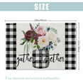 thumbnail image 2 of Placemats Set of 4,Floral Buffalo Plaid,Washable Burlap Heat Resistant Cloth Place mat for Dinning Table,Farmhouse,Outdoor,18X12 Inch, 2 of 6