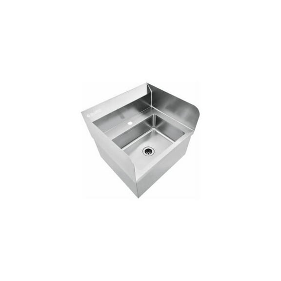 Global Industrial Stainless Steel Hands Free Wall Mount Sink W/Splash Guards 14"