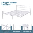 thumbnail image 6 of VECELO Full Size Metal Platform Bed Frame with Headboard and Footboard, Strong Steel Slat Support/No Box Spring Needed, Easy Assembly, White, 6 of 8