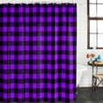 thumbnail image 3 of Black Purple Plaid Waterproof Fabric Shower Curtain,Farmhouse Simple Buffalo Checked Waterproof Fabric Shower Curtain for Bathroom Curtains Bathtubs Hotel Shower Curtains with 12 Hooks Standard 72x72, 3 of 8