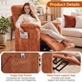 thumbnail image 6 of Dolonm Electric Power Recliner Chair with Side Pocket & Remote, Modern Chenille Nursery Recliner Chair for Living Room, Orange, 6 of 9