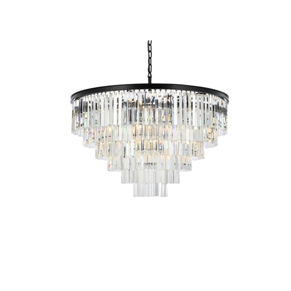 Elegant Lighting Sydney 10-Light Royal Crystal Chandelier in Matte Black