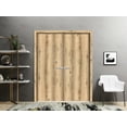 thumbnail image 3 of Solid French Double Doors 64 x 96 inches | Planum 0010 Oak | Wood Solid Panel Frame Trims | Closet Bedroom Sturdy Doors, 3 of 6