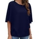 thumbnail image 1 of Camisa De Gasa Para Mujer, Forro Sin Mangas Transpirable, Camisa De Gasa Informal, Cuello Redondo Para Uso Diario ANGGREK Azul oscuro L, 1 of 5