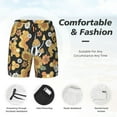 thumbnail image 5 of Lsque Mens Swim Trunks Mushrooms Honeycomb Pattern - Bathing Suit Compression Liner - Beach Swim Shorts Swimwear - (S-3XL) - Stretch Quick Dry -Small, 5 of 9