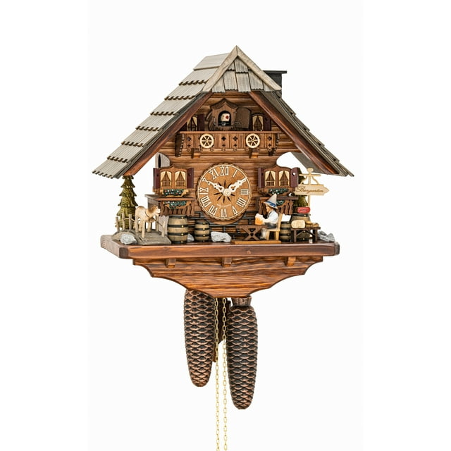 Cuckoo Clock Black Forest house with moving beer drinker KA 897 EX