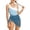 Navy, variant on RTKFRFLM Girls One Piece Swimsuit Trendy Color Block Cut-out One Shoulder Bathing Suit for Big Kids & Teens Pool Wear