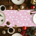 thumbnail image 3 of Table Runner 13x36in Inches Long, Abstract Geometric Tree StarLinen Washable Dresser Scarf Winter Snowflake on PinkKitchen Dinning Tablerunners for Holiday/Party/Wedding/Home Tables Decor, 3 of 9