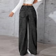 thumbnail image 7 of Girl's Cute Baggy Wide Leg Jeans Elastic High Waisted Denim Pants Bottoms With Pockets, 7 of 7