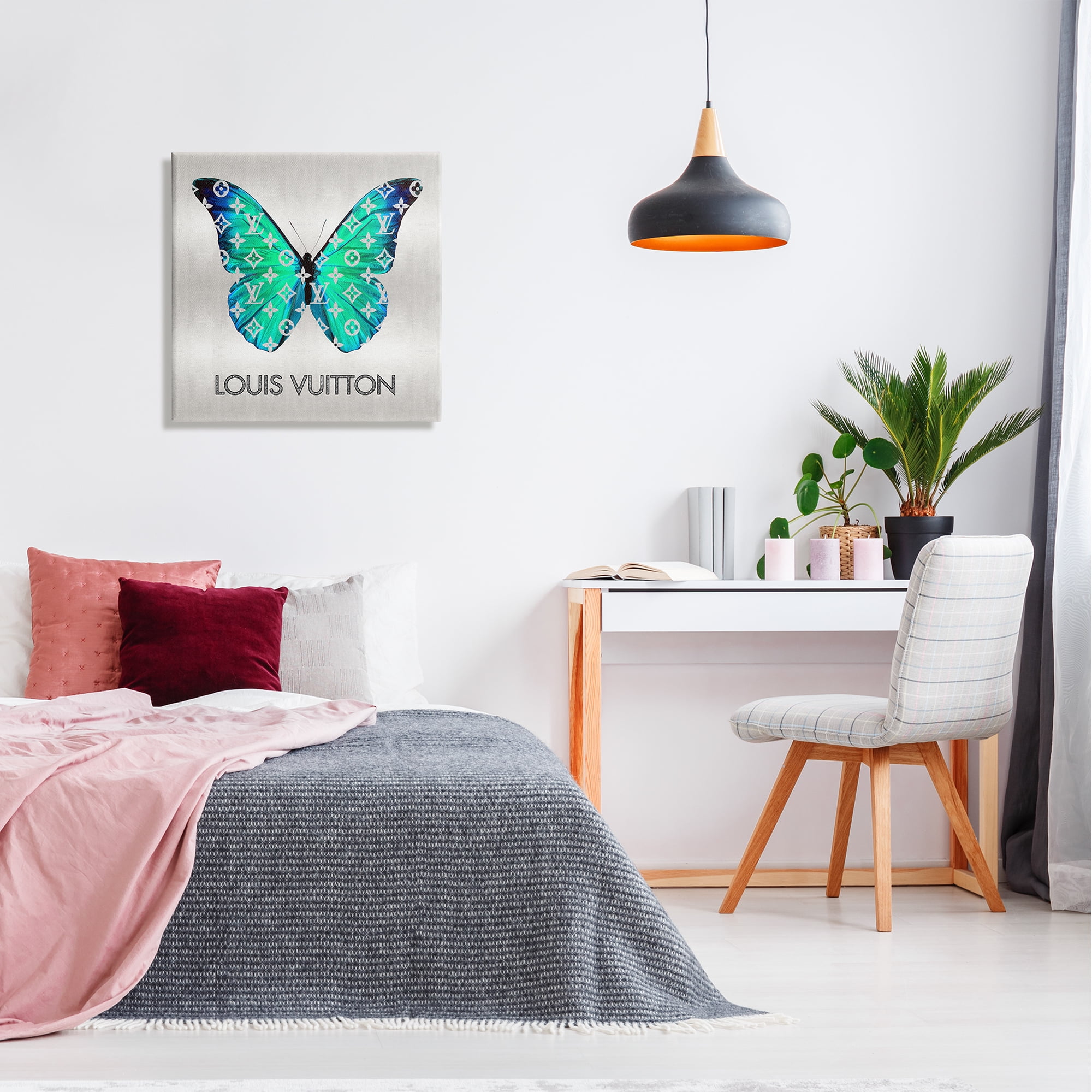 Stupell Industries Glam Pattern Butterfly Animals & Insects Painting Gallery Wrapped Canvas Print Wall Art, 24 x 24