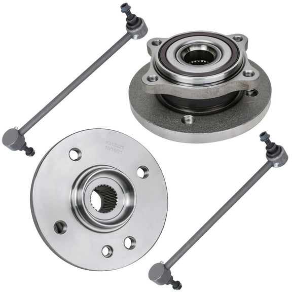 Detroit Axle - Front Wheel Bearing and Hubs Assembly   Sway Bar Links Kit Replacement for 2002-2005 Mini Cooper w/ ABS