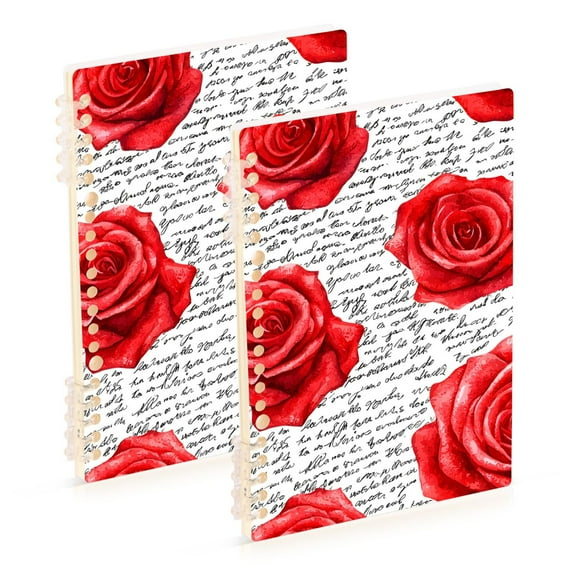 joogoo Spiral Journal Notebook Rose Retro Flower College Ruled Notebooks 8.3" x 5.7" 2 PCs