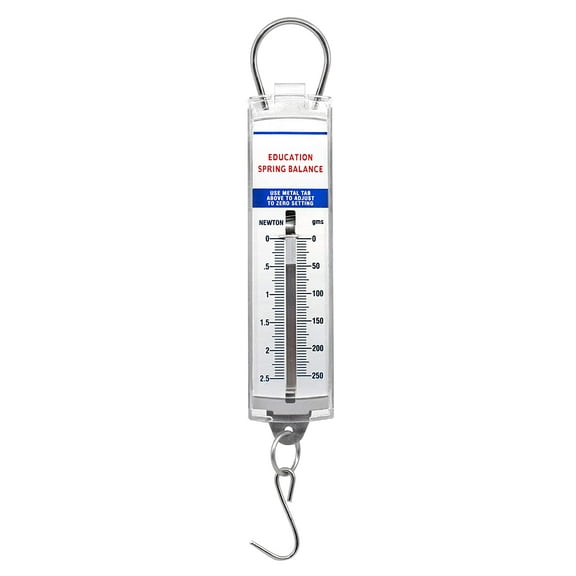 Premium Spring Balance, 0-500g / 0-5N - High Resolution, Dual Transparent Scale, Newtons & Grams - Zero Calibration Capability - Acrylic Body, Superior Quality & Finish - Eisco Labs
