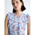 thumbnail image 4 of Free Assembly Women's Button Front Cotton Mini Dress with Flutter Sleeves, Sizes XS-XXL, 4 of 5