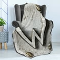thumbnail image 4 of Letter W Soft Flannel Fleece Throw Blanket, Uppercase W Bolt Screws Industrial Symbolic Person Initials Image, Cozy Plush for Indoor and Outdoor Use, 50" x 70", Pale Grey Sepia, by Ambesonne, 4 of 5