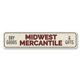 thumbnail image 1 of Letrero de metal de la empresa de productos secos Midwest Mercantile. Tamaño: 4 x 16 pulgadas, 1 of 4