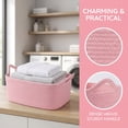 thumbnail image 5 of Woven Basket with Gift Bags and Ribbons, Gift Basket Empty, Cotton Rope Storage Organizer, Toy Storage Bin with Handles, 13.5in×10in×6in, 1PC, 5 of 6