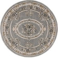 thumbnail image 2 of Well Woven Pastoral Medallion Grey French 5 Round (5'3" Round) Area Rug European Floral Formal Traditional Area Rug Easy Clean Stain Fade Resistant Shed Free Modern Classic Thick Soft Plush Rug, 2 of 5