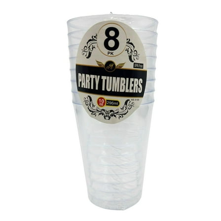 8 oz Plastic Party Tumblers: 8CT