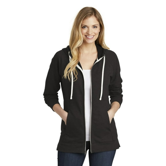 District Women's Perfect Tri French Terry Full-Zip Hoodie. DT456