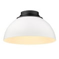 thumbnail image 1 of Golden Lighting 6956-FM BLK-WHT Zoey Flush Mount, Matte Black, 1 of 1