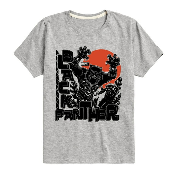 Marvel Black Panther - Linocut Style Print - Toddler And Youth Short Sleeve Tee